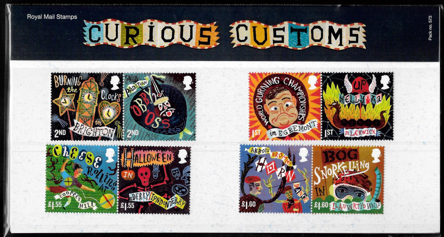 (image for) 2019 Curious Customs Royal Mail Presentation Pack 573 - Click Image to Close
